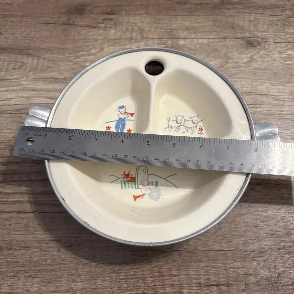 1940s Excello Food Warming Dish Little Boy Blue